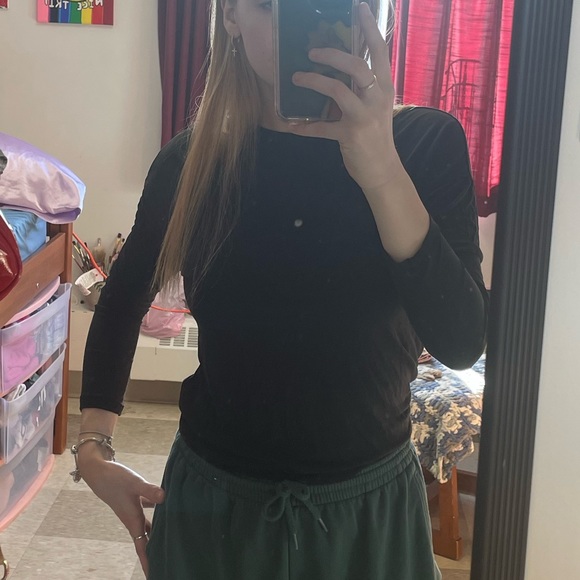 LuLu Lemon Black Workout Open Back Top - Picture 5 of 7